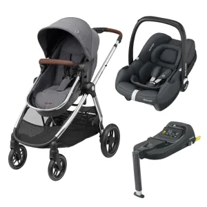 Maxi Cosi Zelia Luxe Cabriofix i-Size & Base Travel System - Twillic Grey