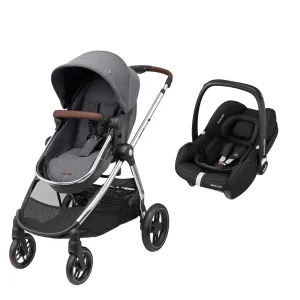 Maxi-Cosi Zelia Luxe with Cabriofix i-Size Travel System in Twillic Grey