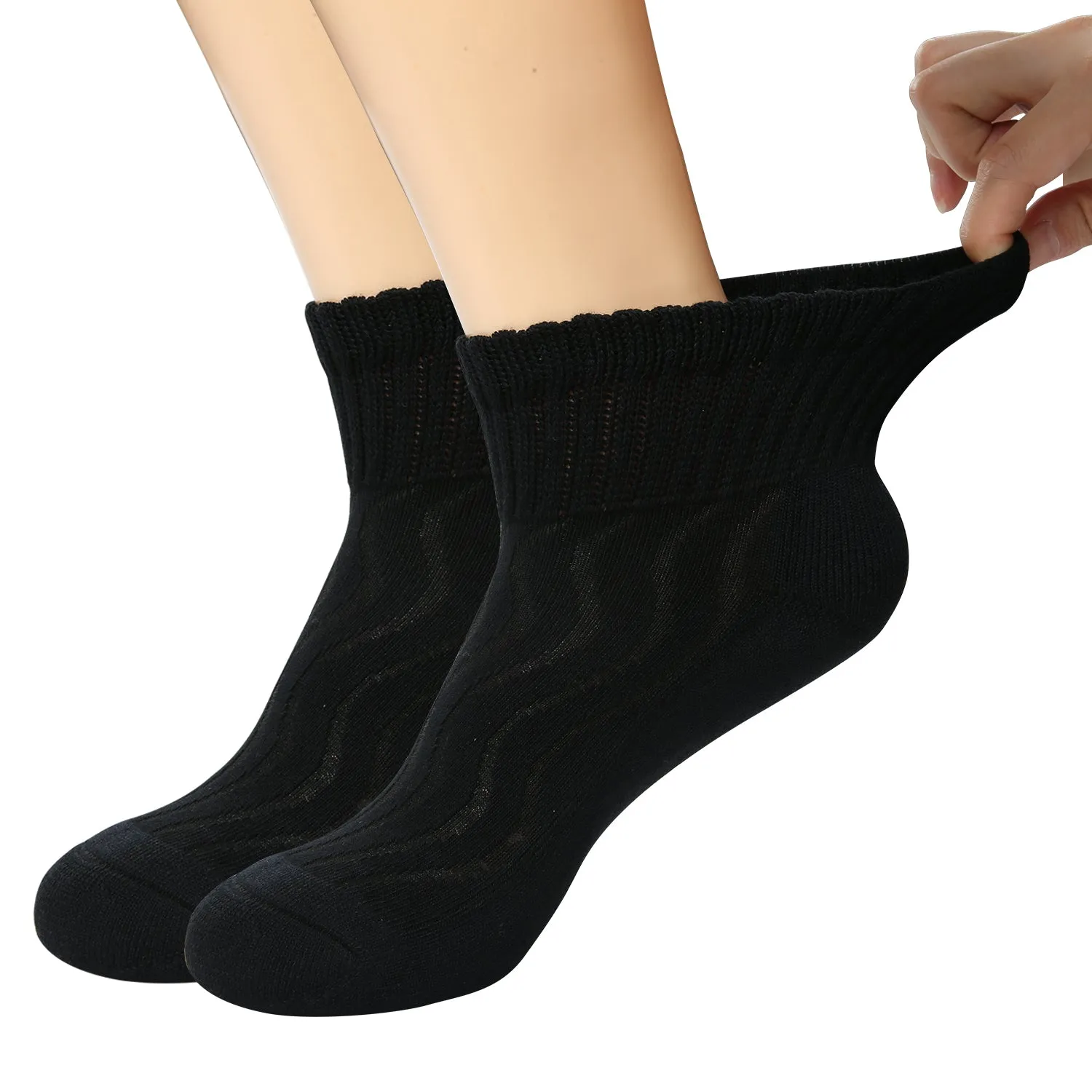 MD Ankle Bamboo Non-Binding Moisture Wicking Cushion Quarter Socks (2 Pairs)