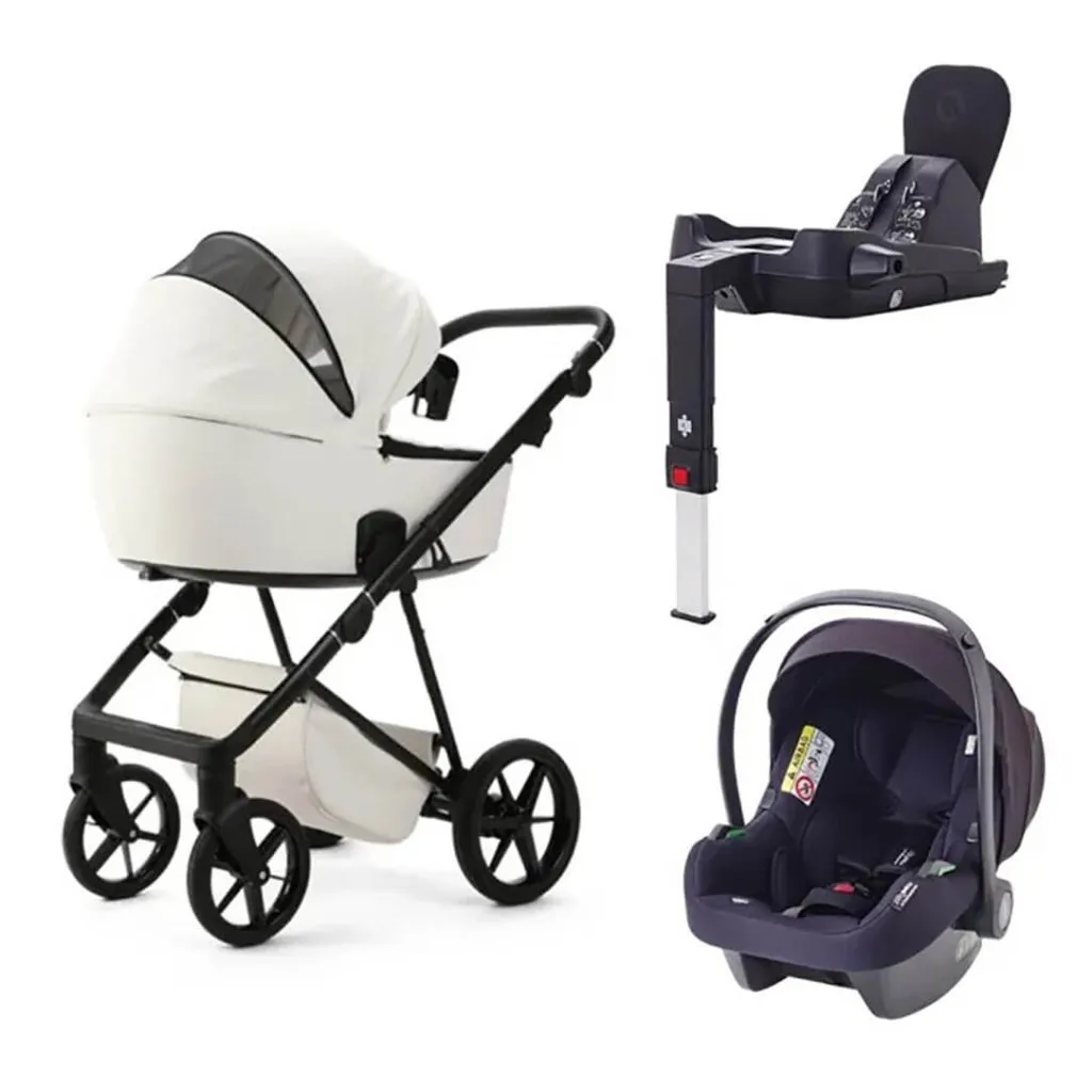 MEE-GO Milano Evo 3in1 Bundle Plus Base - Luxe - Pearl White