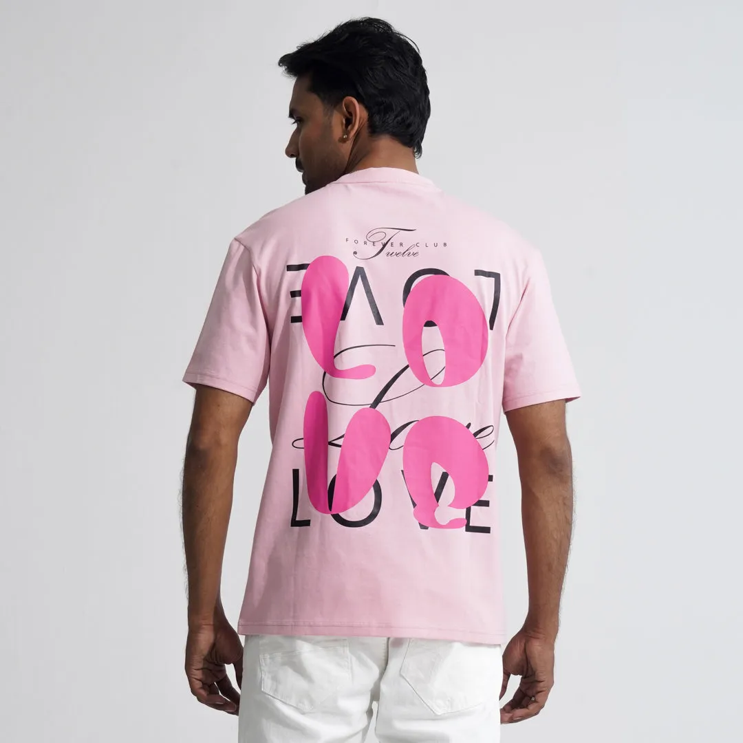 Mens Dust Pink Oversized T-Shirt