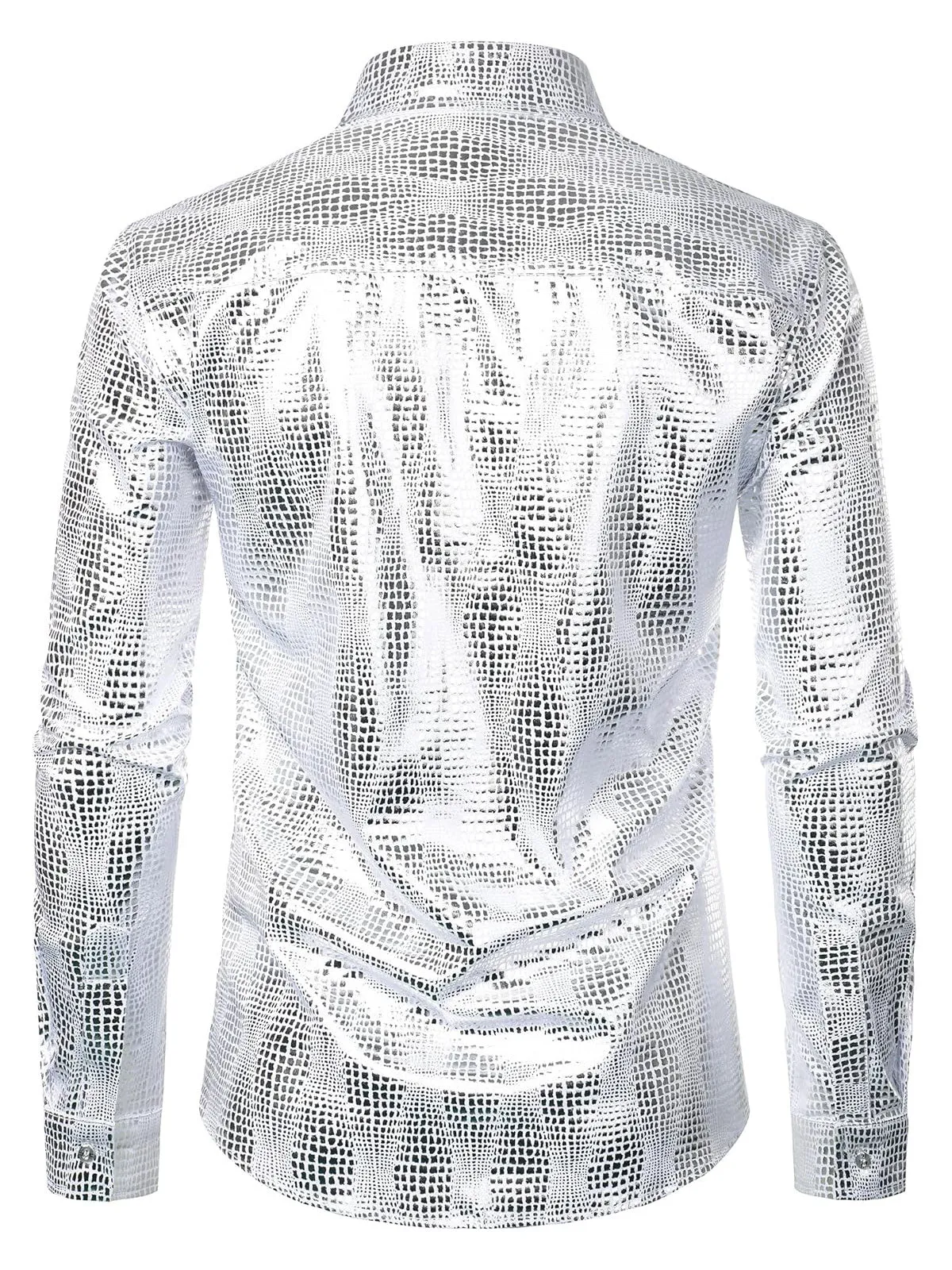 Men's Luxe Paisley Shiny Geometric Print Button Down Shirt