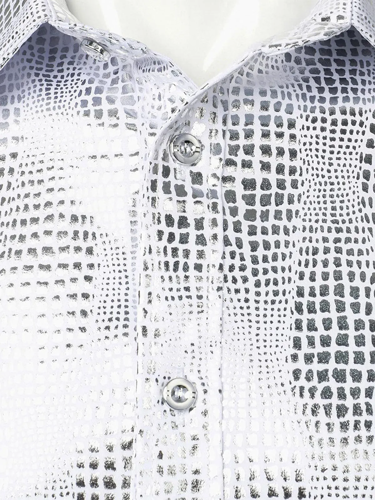 Men's Luxe Paisley Shiny Geometric Print Button Down Shirt