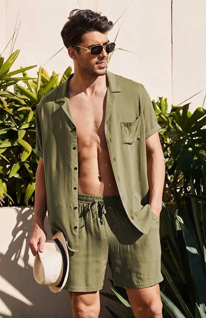 Men's White Egyptian Cotton Summer Co-ord Set