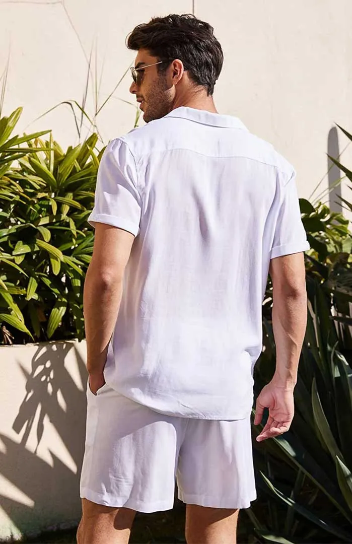 Men's White Egyptian Cotton Summer Co-ord Set