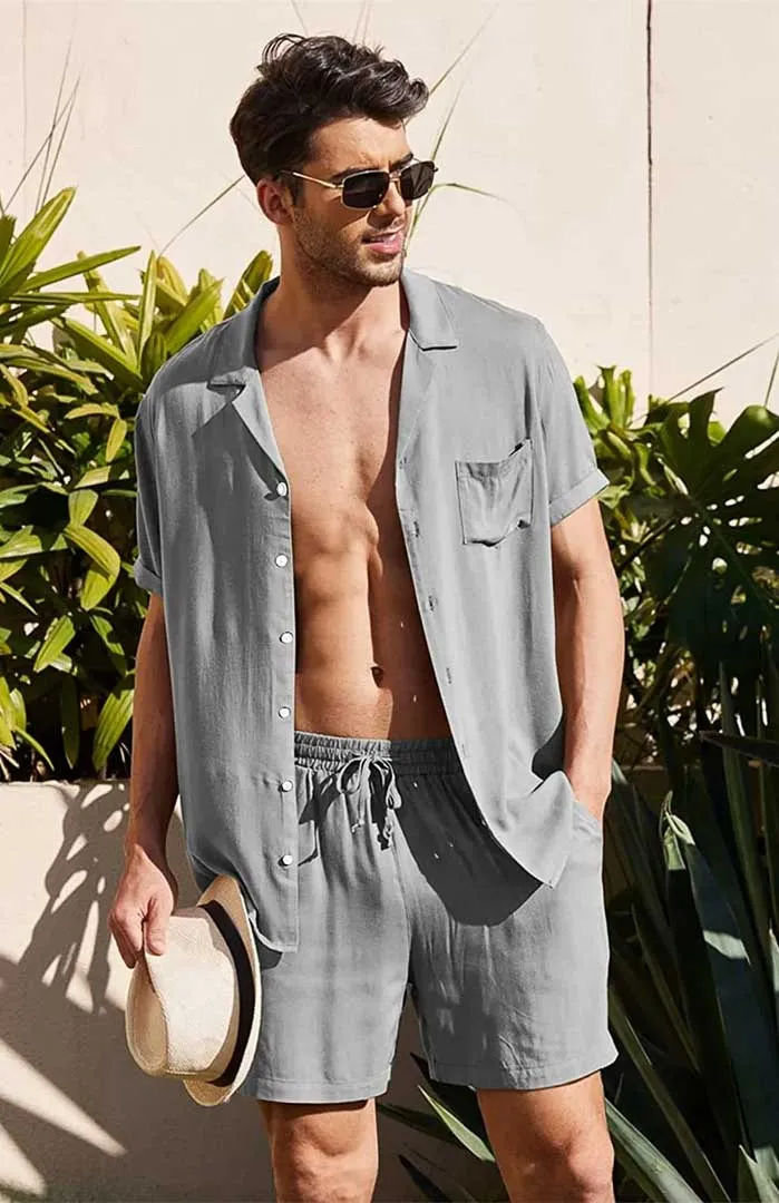 Men's White Egyptian Cotton Summer Co-ord Set