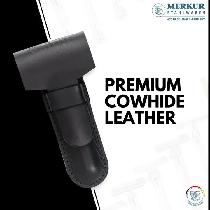 Merkur Leather Case – Premium Cowhide, Black