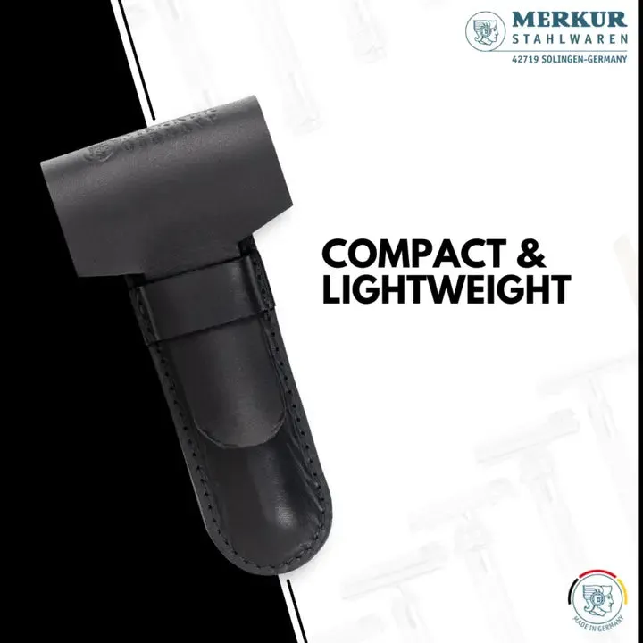 Merkur Leather Case – Premium Cowhide, Black
