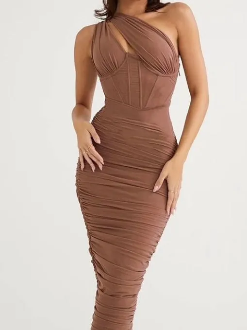 MESH BODY CON WITH KEYHOLE FRONT