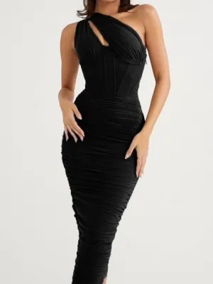 MESH BODY CON WITH KEYHOLE FRONT