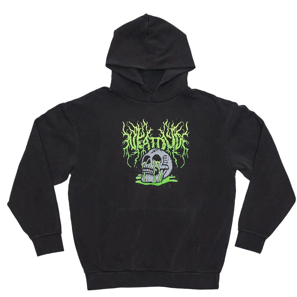 Metal Skull Puddle Hoodie - Vintage Black