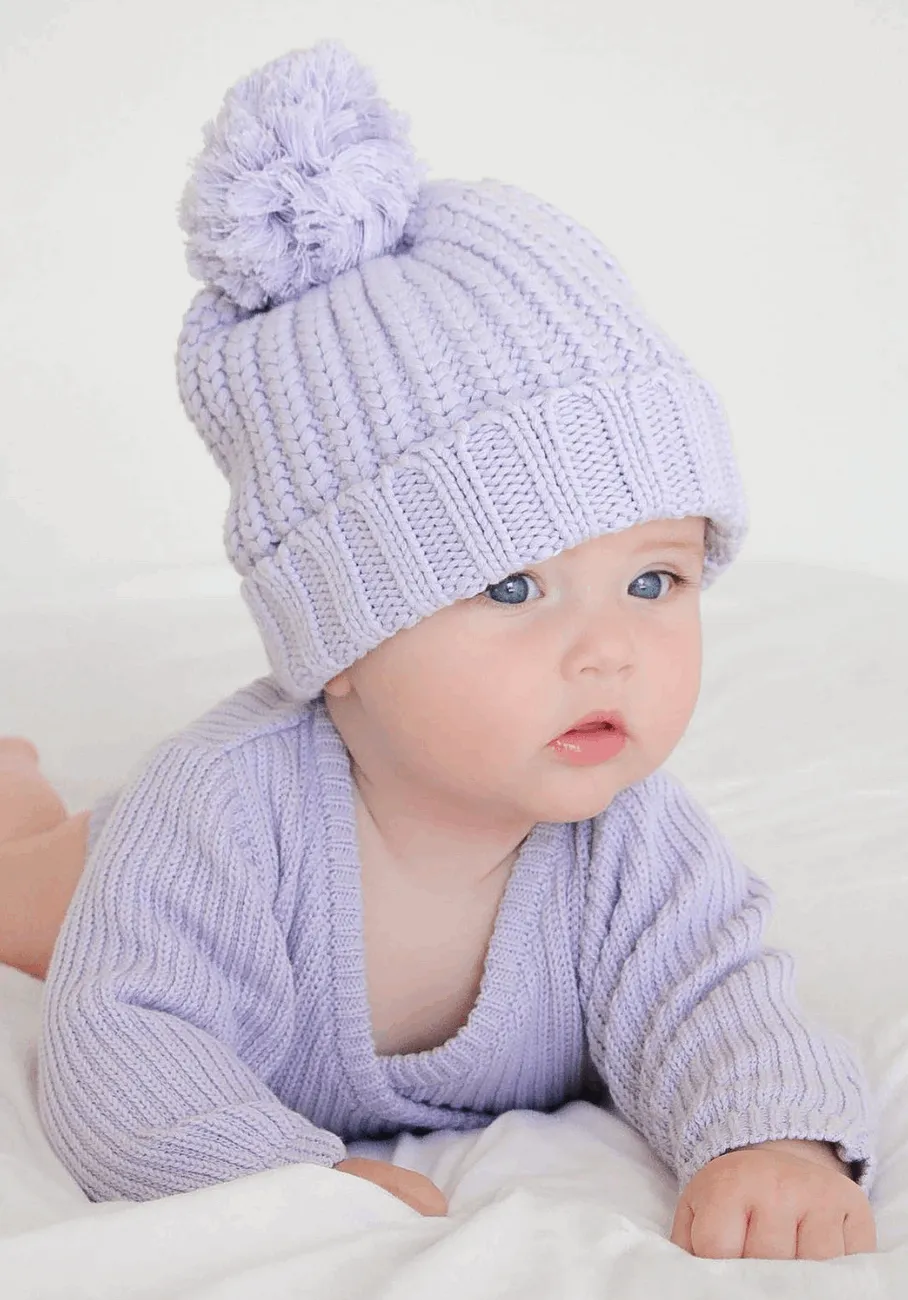 Miann & Co Baby - Knit Wrap Bodysuit - Lavender