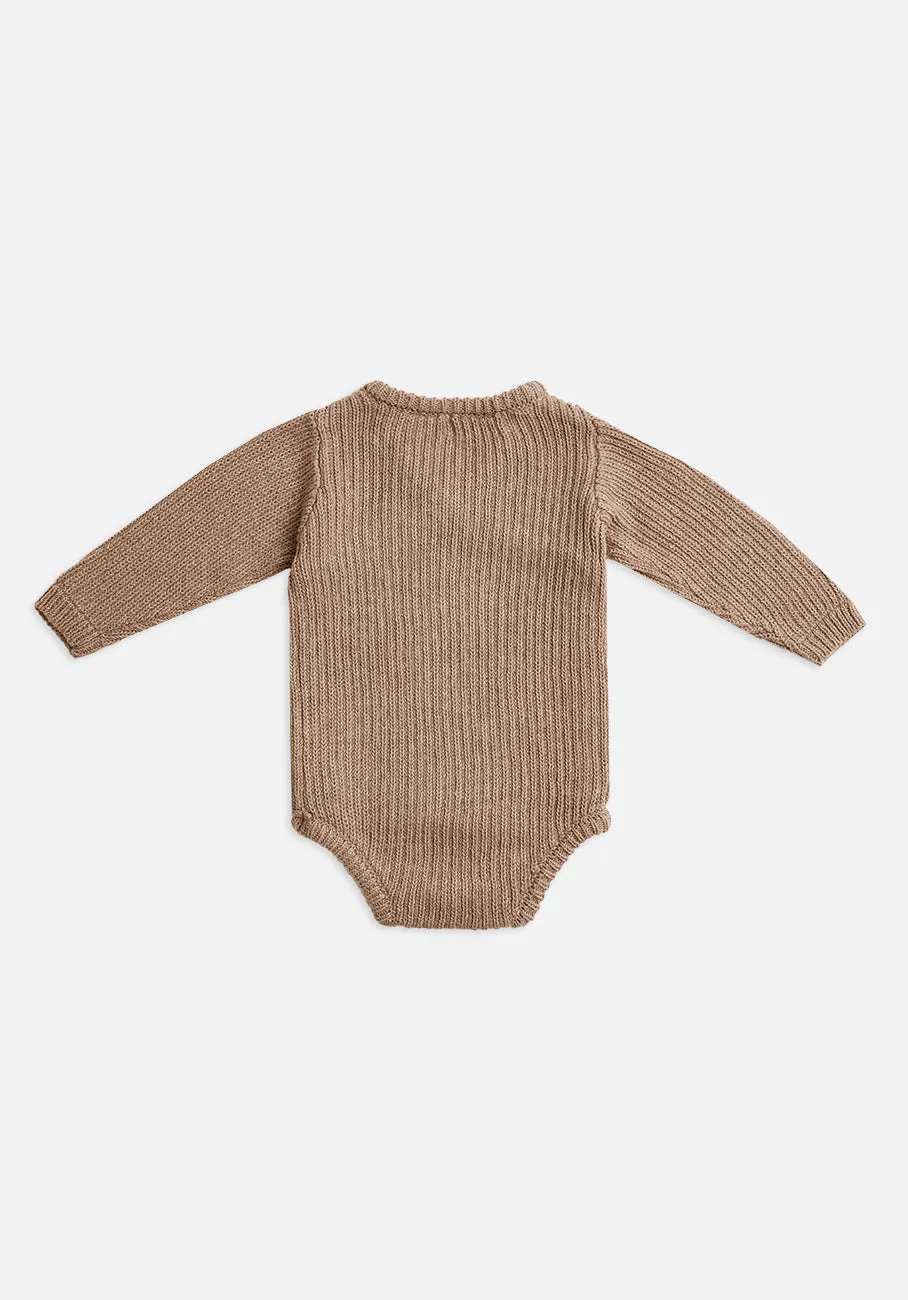 Miann & Co Baby - Knit Wrap Bodysuit - Taupe