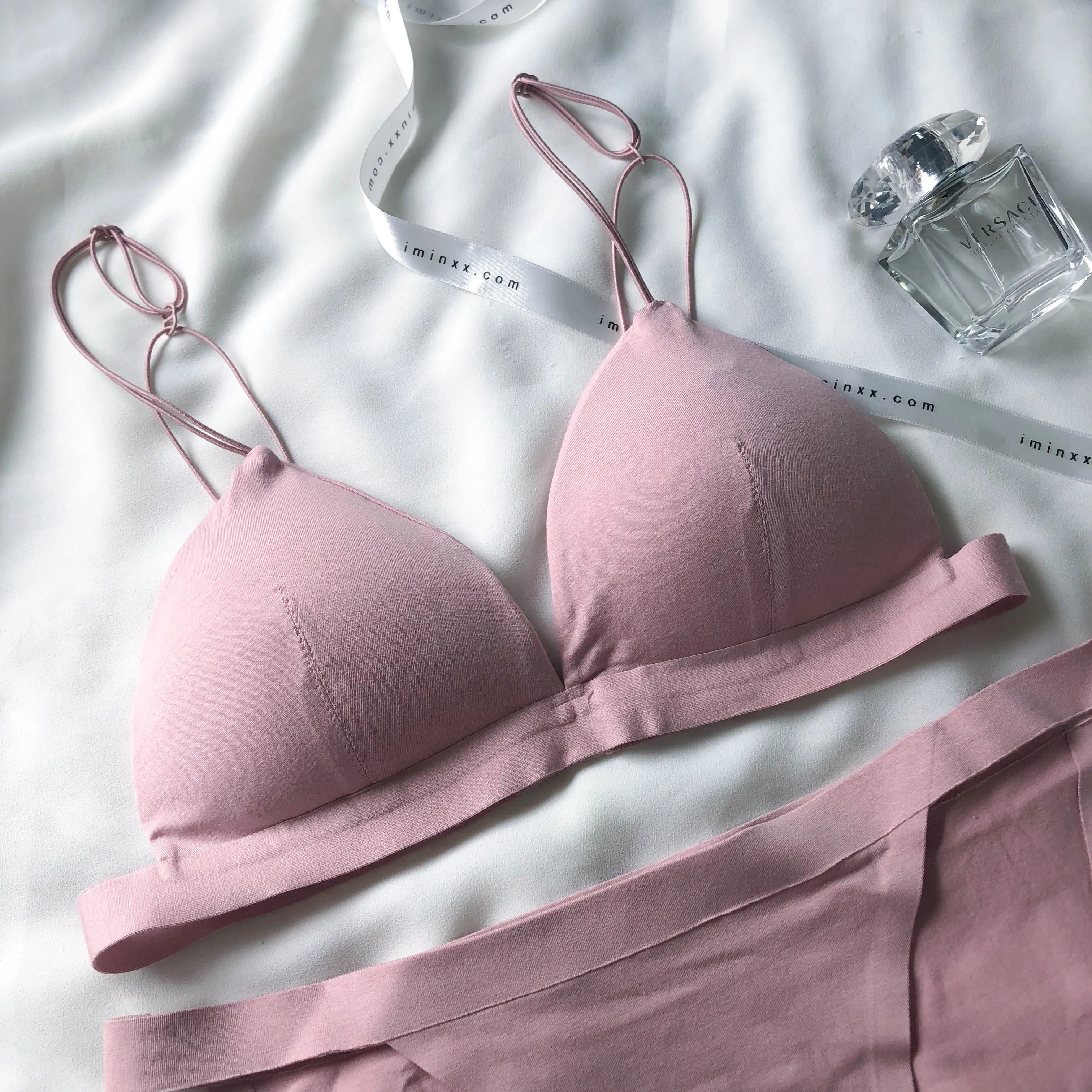 Midnight Muse Bralette in Muted Pink (Size XL Only)