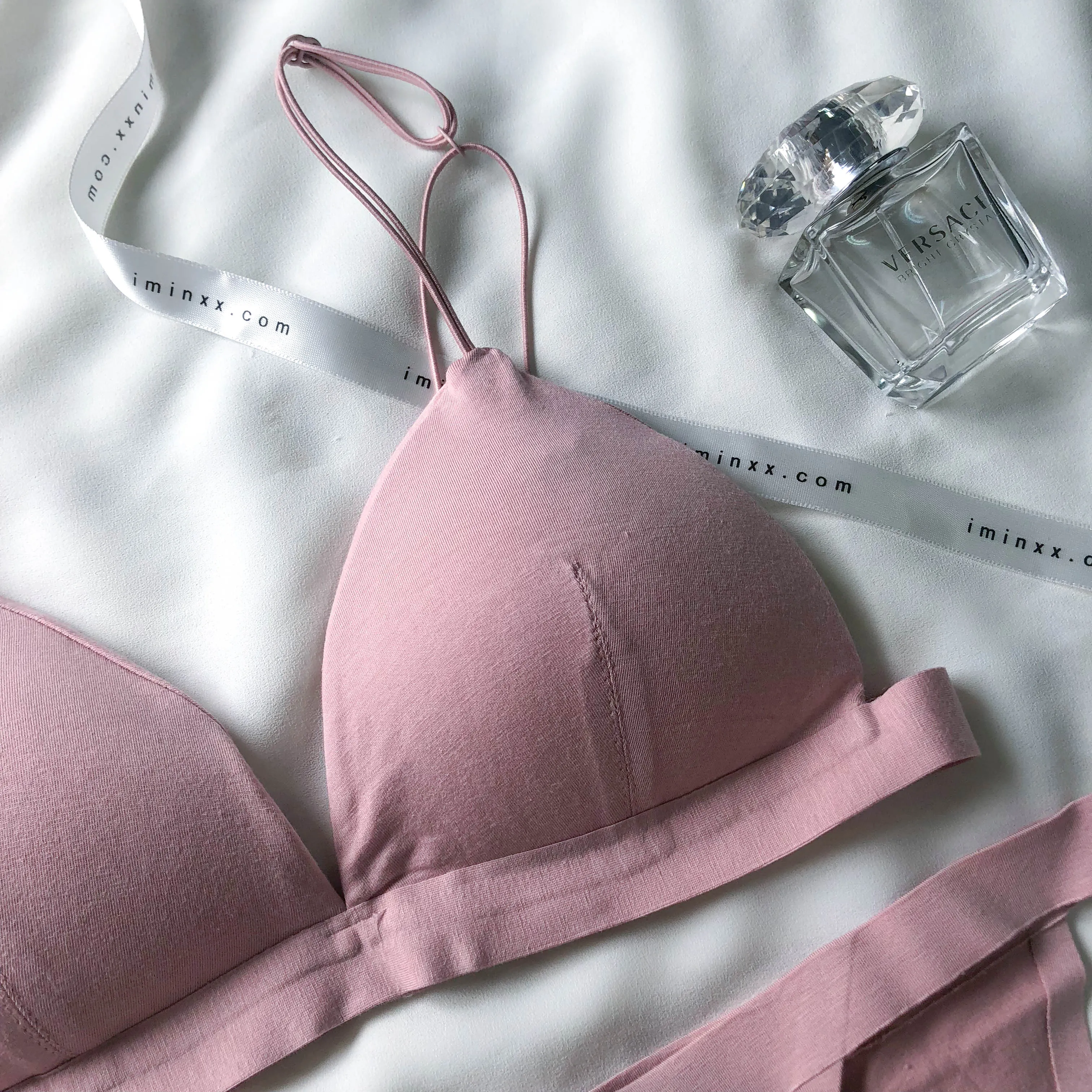 Midnight Muse Bralette in Muted Pink (Size XL Only)