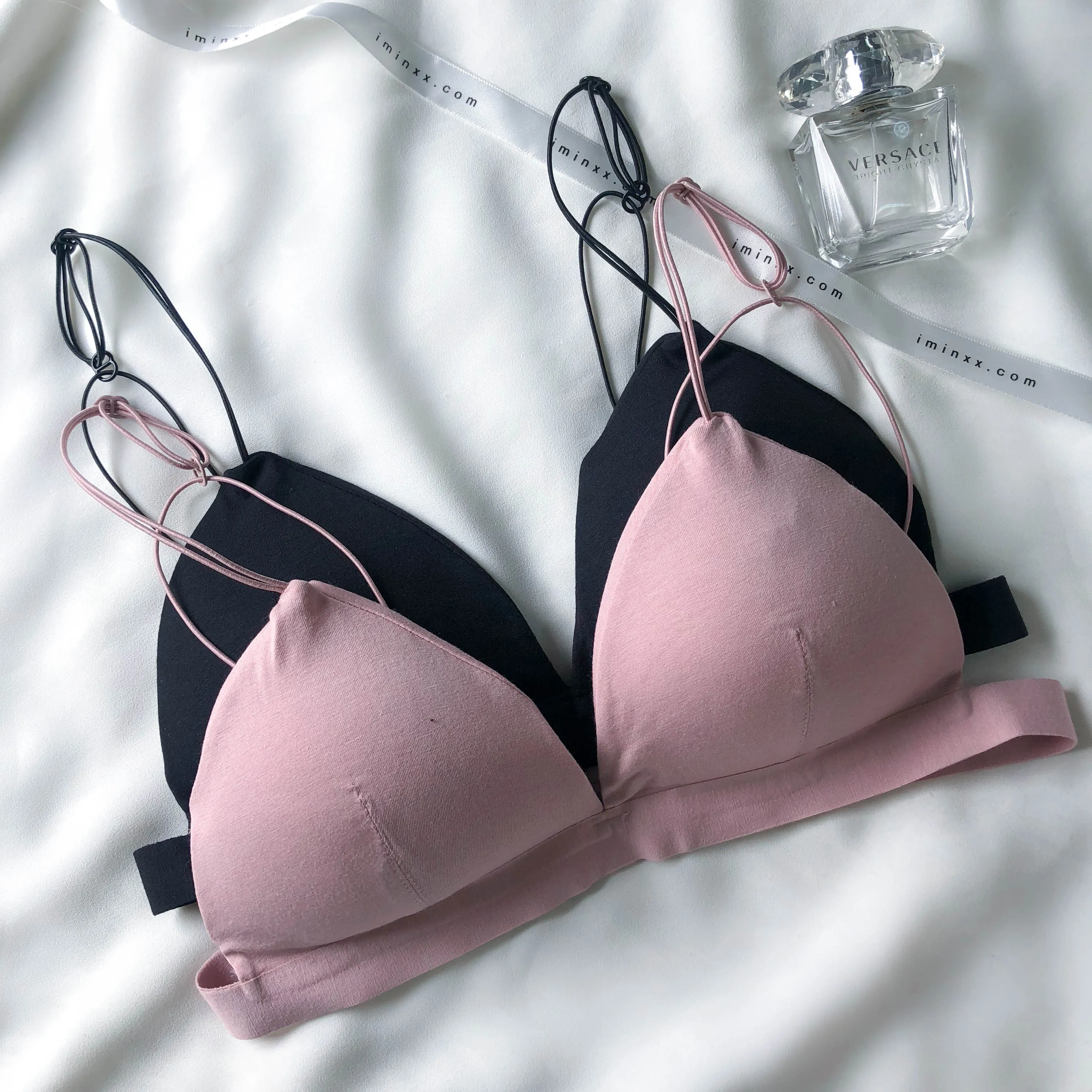 Midnight Muse Bralette in Muted Pink (Size XL Only)