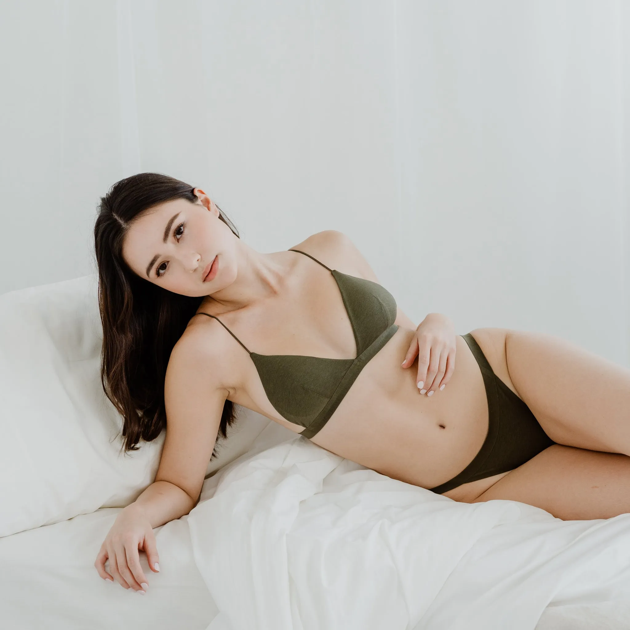 Midnight Muse Bralette in Olive (Size XL Only)
