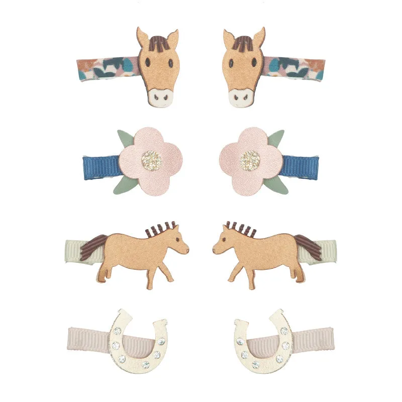Mimi & Lula - Horse mini hair clips - set of 8