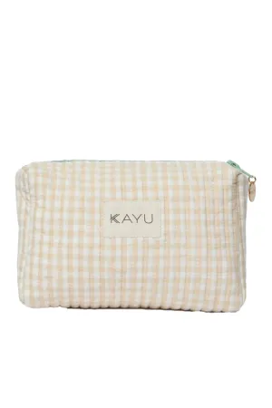 Mini Elsie Beige Gingham Travel Pouch