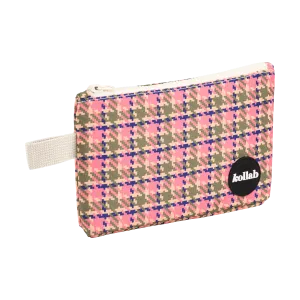 Mini Pouch Pink Houndstooth