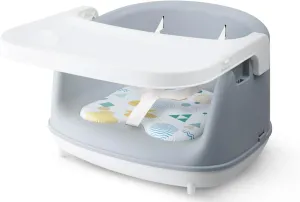 Modern Booster Seat Dining Chair | Portable High Chair| Booster Cushion | Grey & White | 3m 