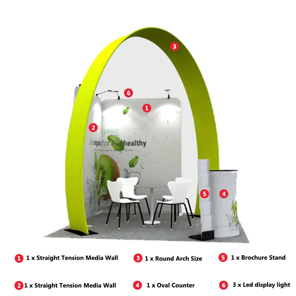 Modular Horseshoe Arch Exhibition Kit for 3m Wide Booths