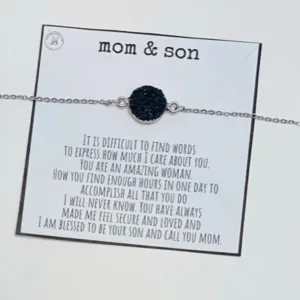 Mom and son forever necklace, From son to mom gifts, To mom from son gifts, Best gifts from son to mom, Mom necklace silver, Mother necklace
