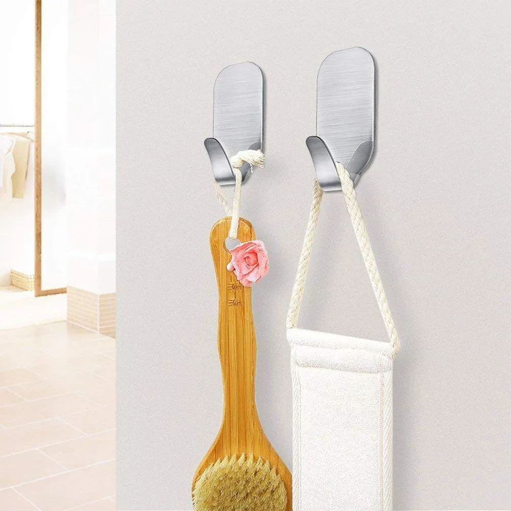 Mop and Broom Holder, (12 Pack)XiaoXiMi 6 Pack Broom Mop Holder   6 Pack Adhesive Hook, No Drilling Wall Mounted Self Adhesive Tools Ideal Broom Hanger Stainless Steel Waterproof Hanger for Your Home