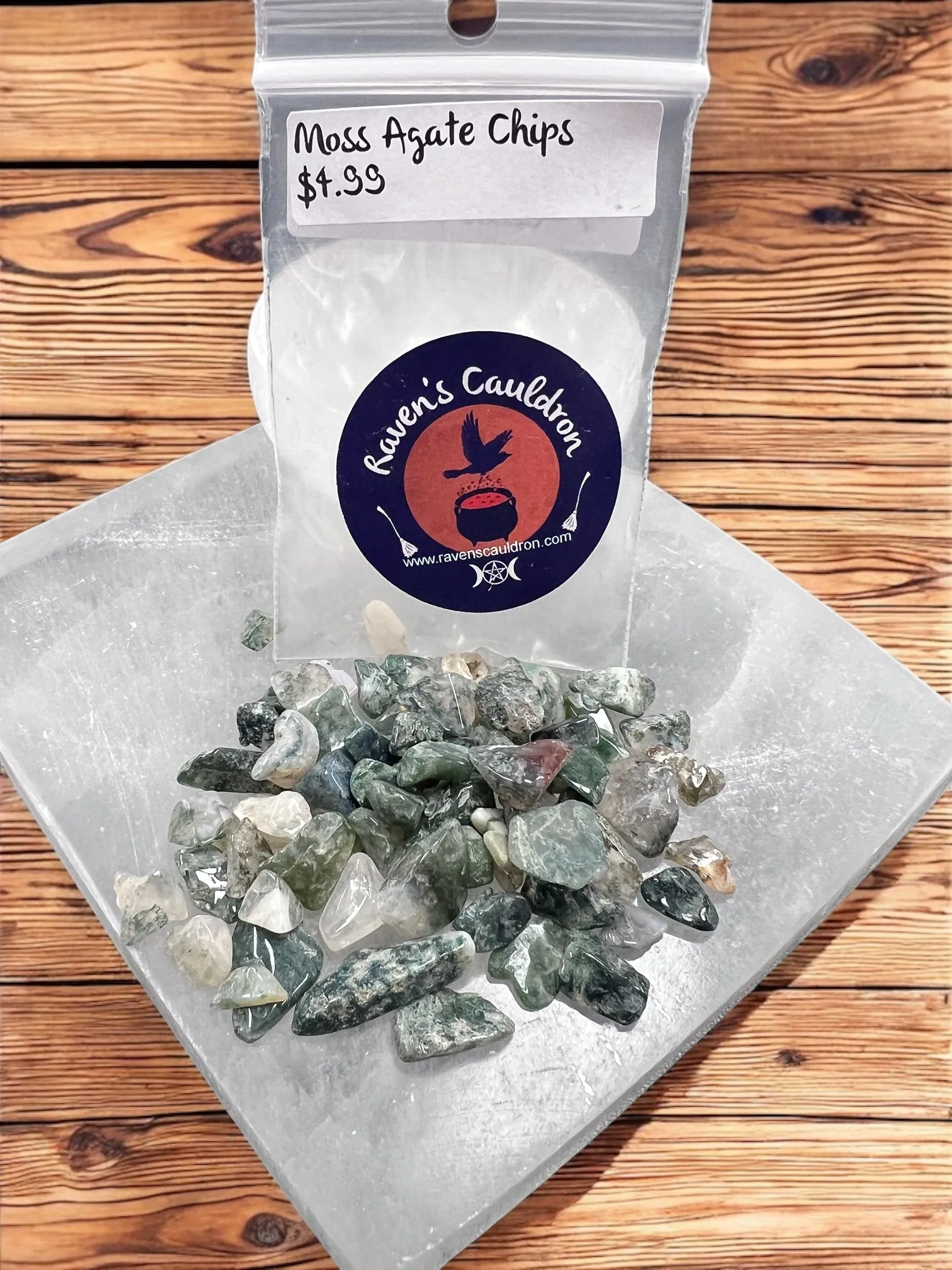 Moss Agate Gemstone Chips