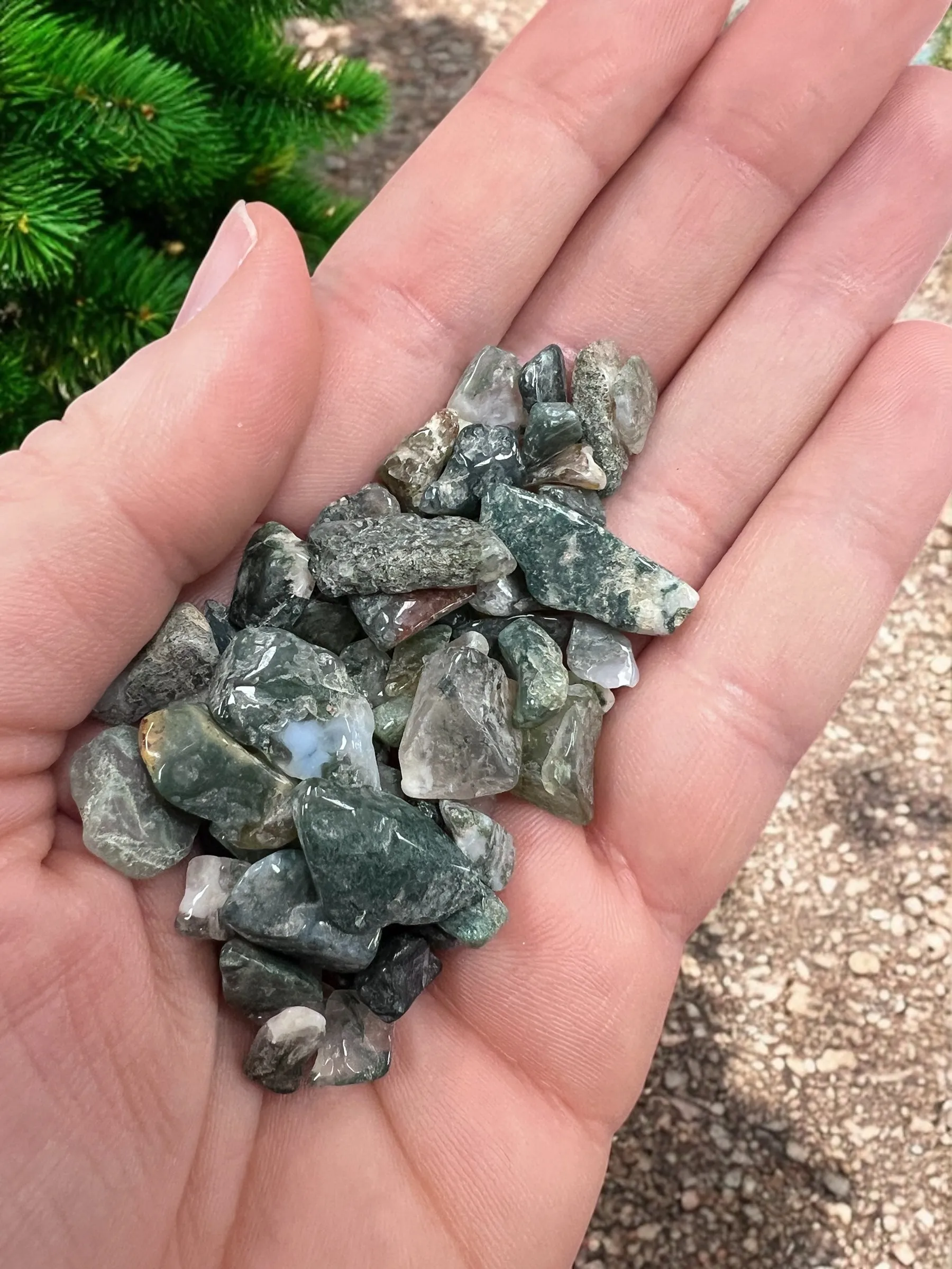Moss Agate Gemstone Chips