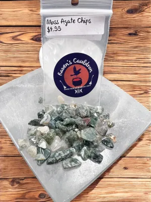 Moss Agate Gemstone Chips