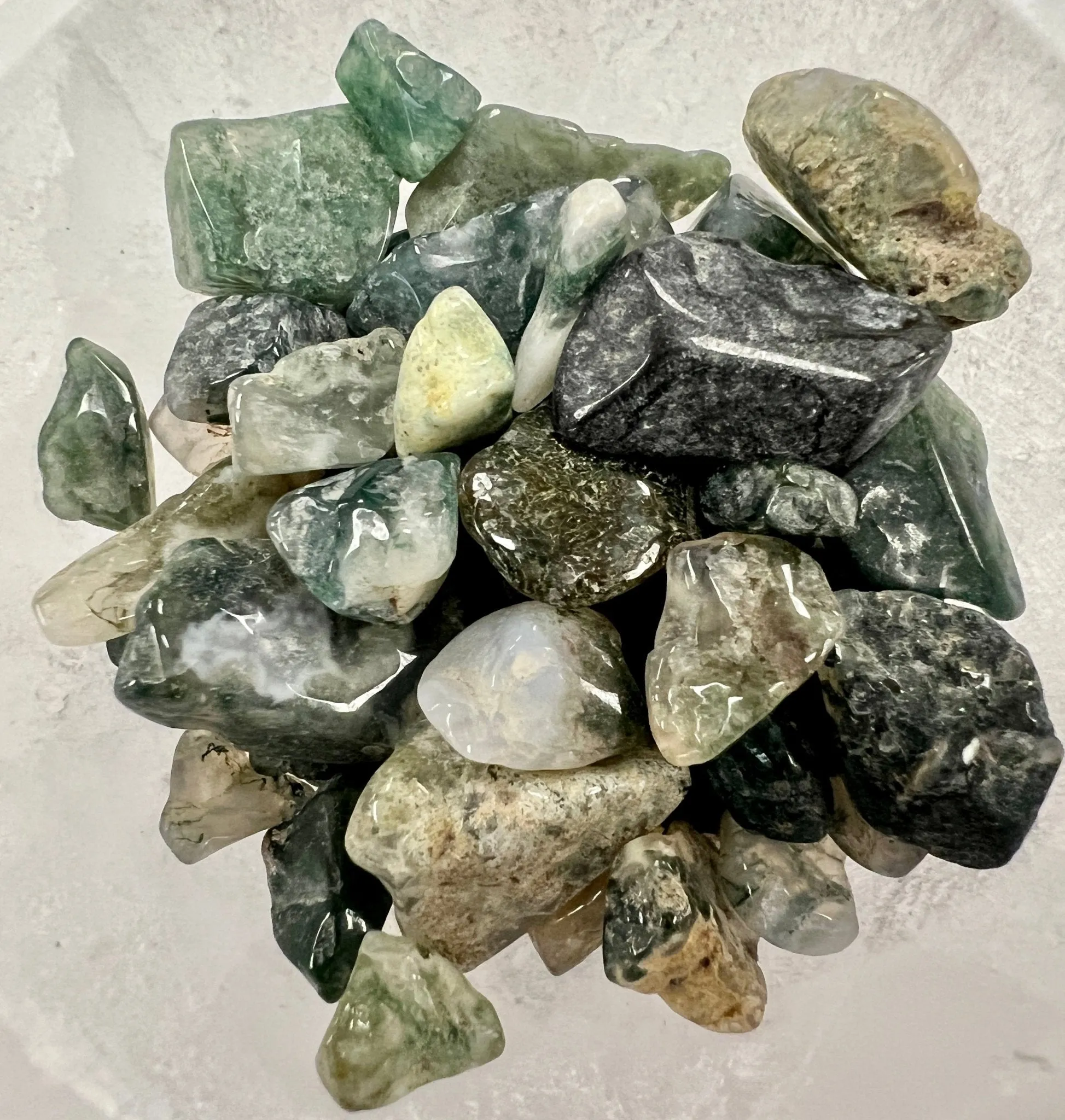 Moss Agate Gemstone Chips