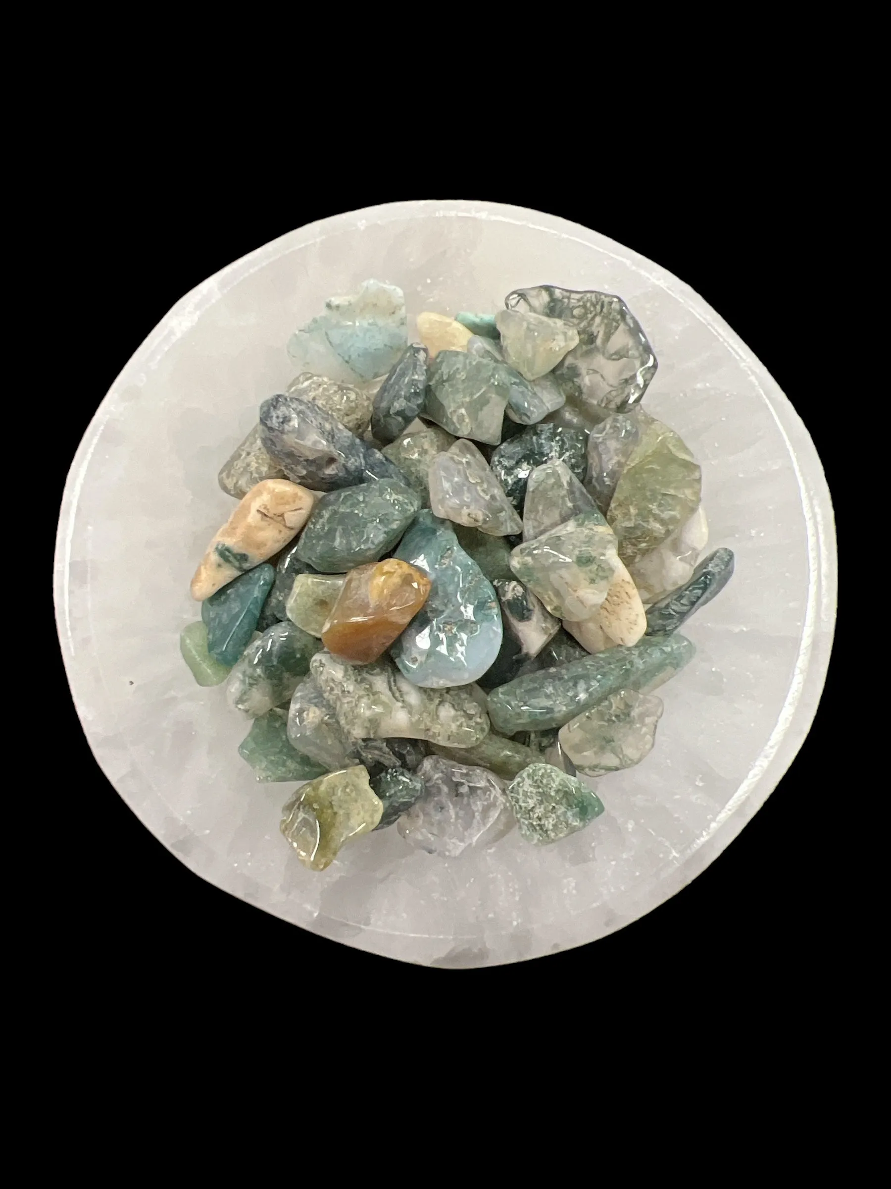 Moss Agate Gemstone Chips