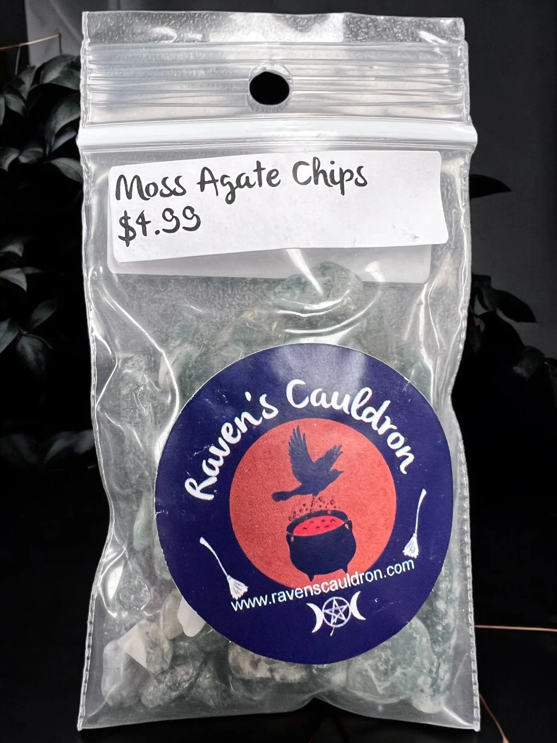 Moss Agate Gemstone Chips