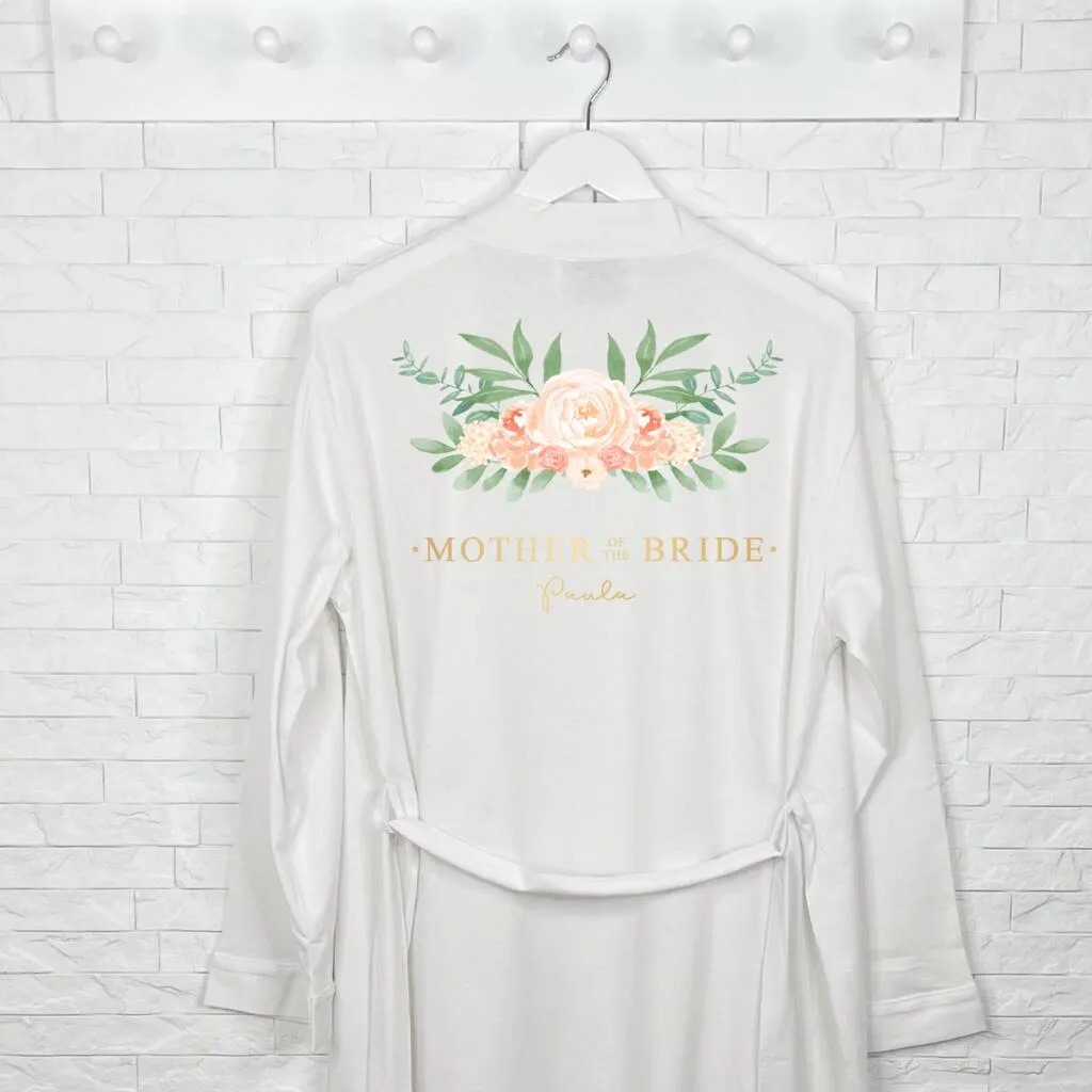Mother Of The Bride Champagne Gold Floral Dressing Gown