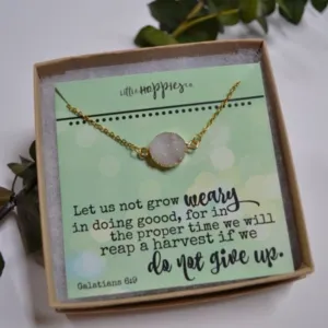Motivational necklace, Never give up necklace, Strength and courage jewelry, Faith necklace, Faith card, Religious cards of encouragement