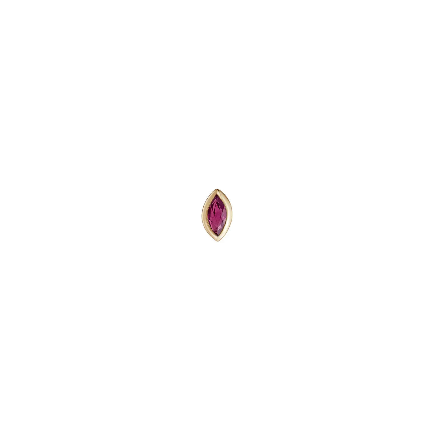 métier / mini bezel-set marquise gemstone stud earring - single