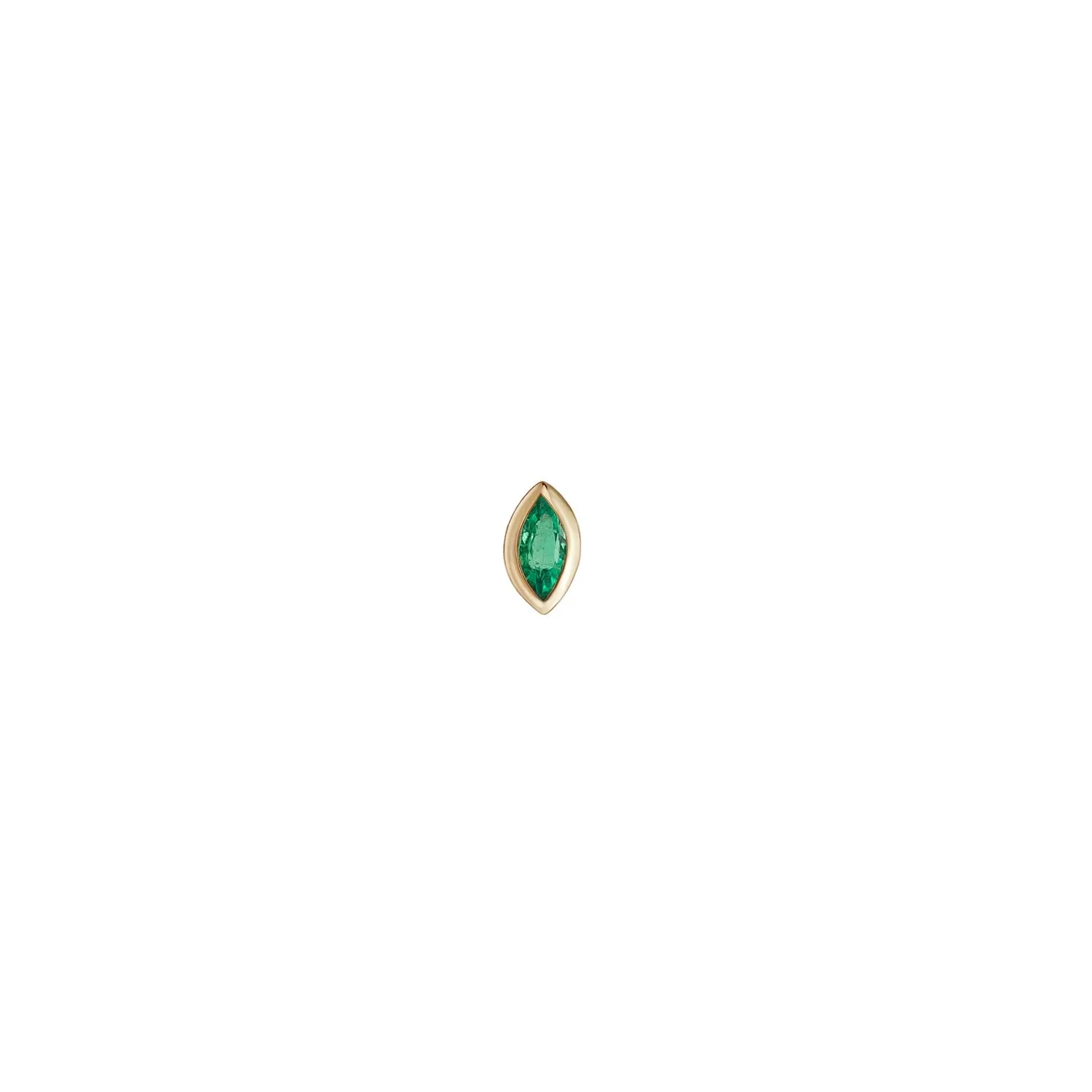 métier / mini bezel-set marquise gemstone stud earring - single