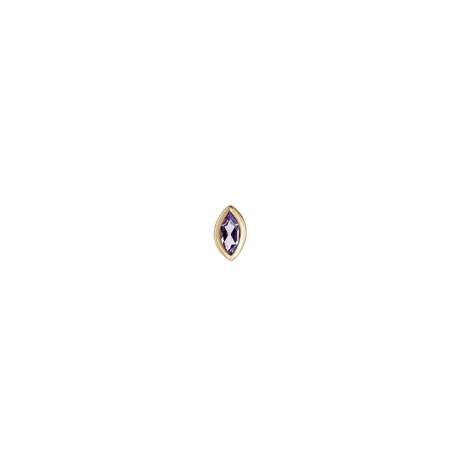 métier / mini bezel-set marquise gemstone stud earring - single