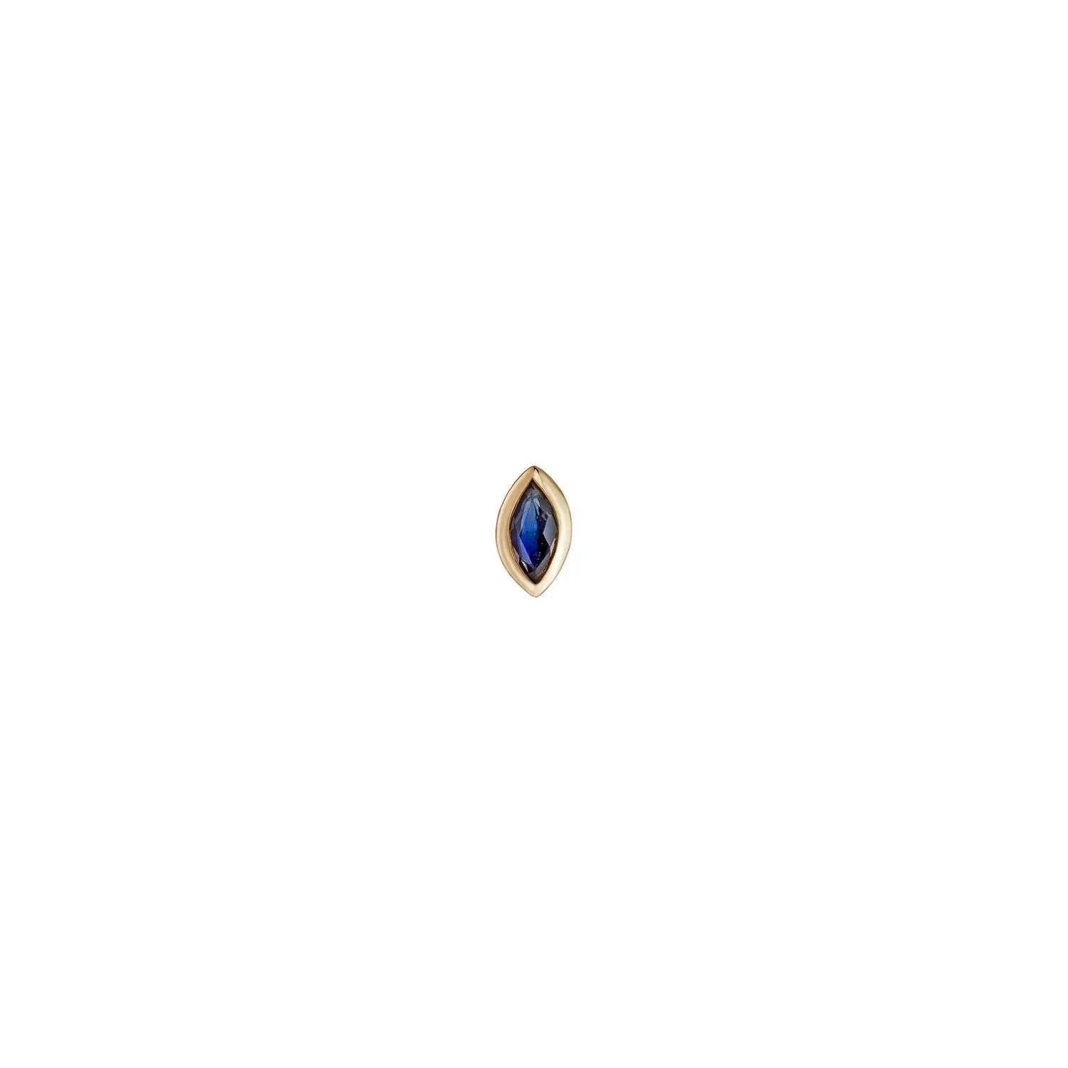 métier / mini bezel-set marquise gemstone stud earring - single