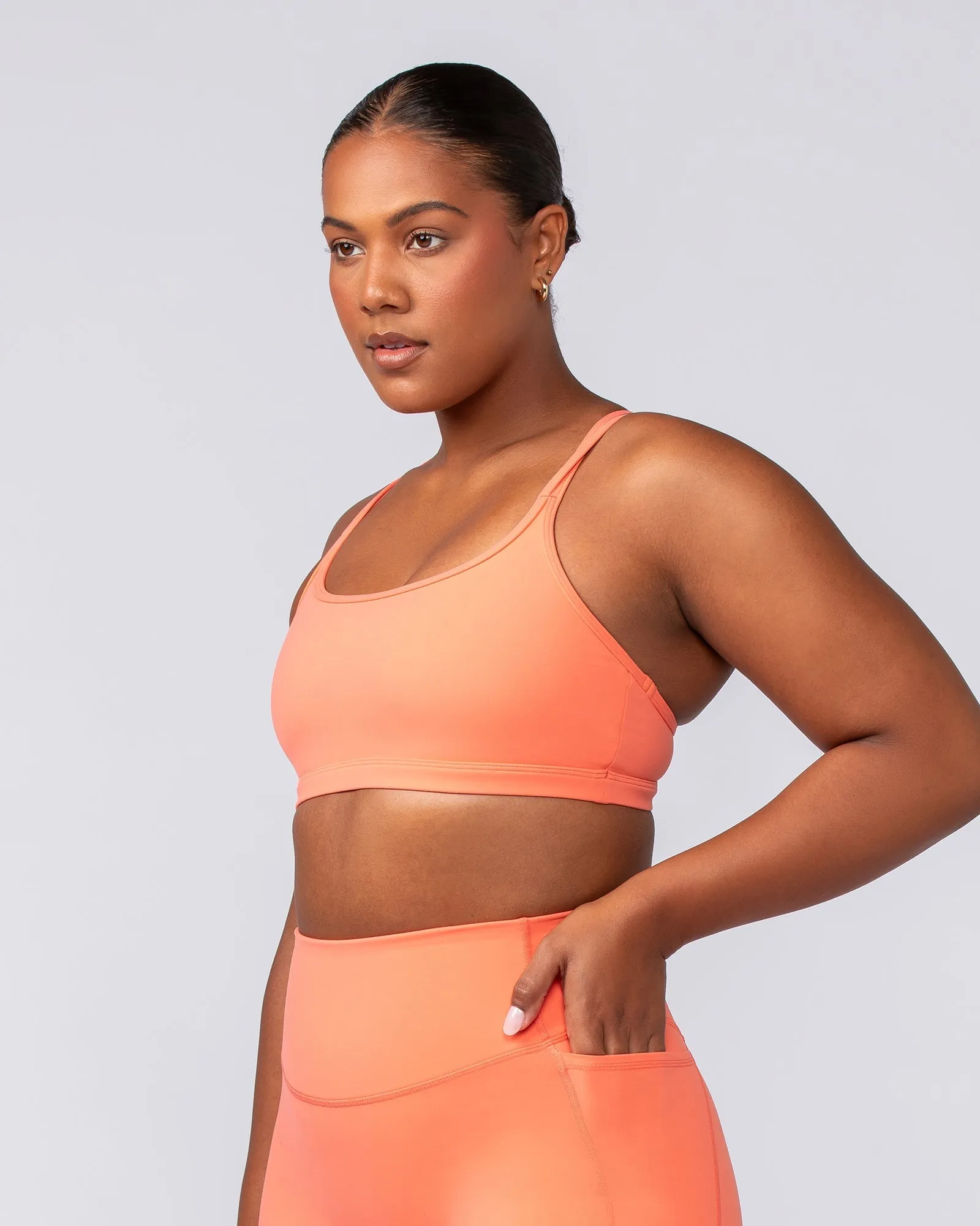Muscle Nation | Pace It Bra - Hot Coral