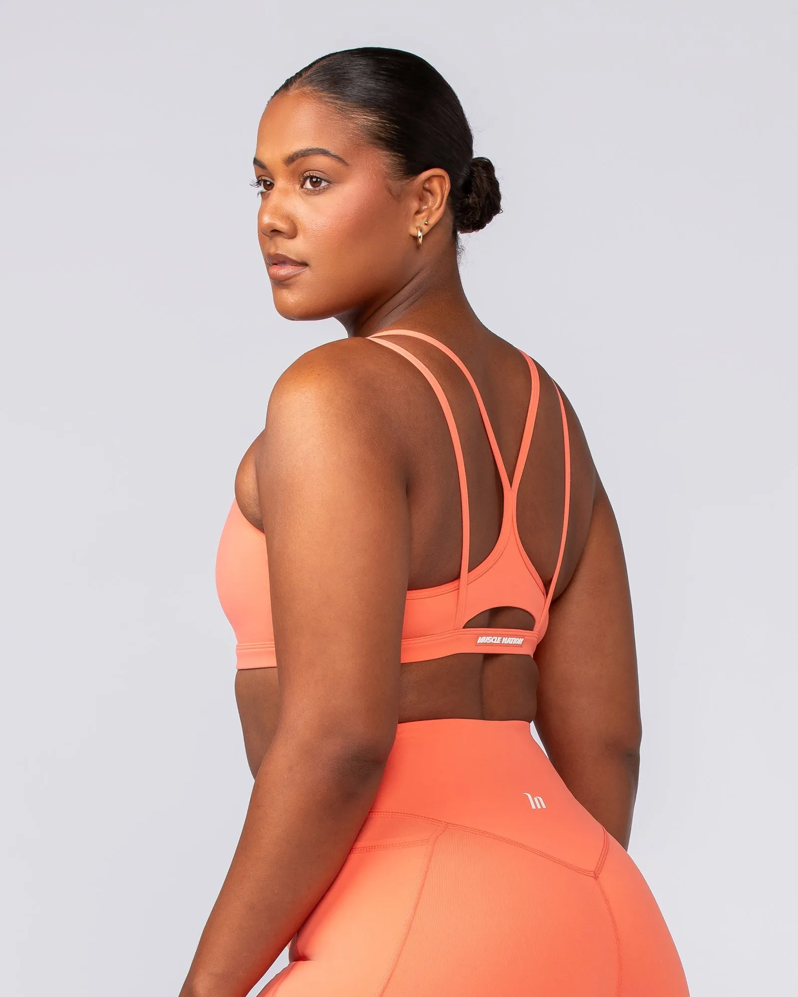 Muscle Nation | Pace It Bra - Hot Coral