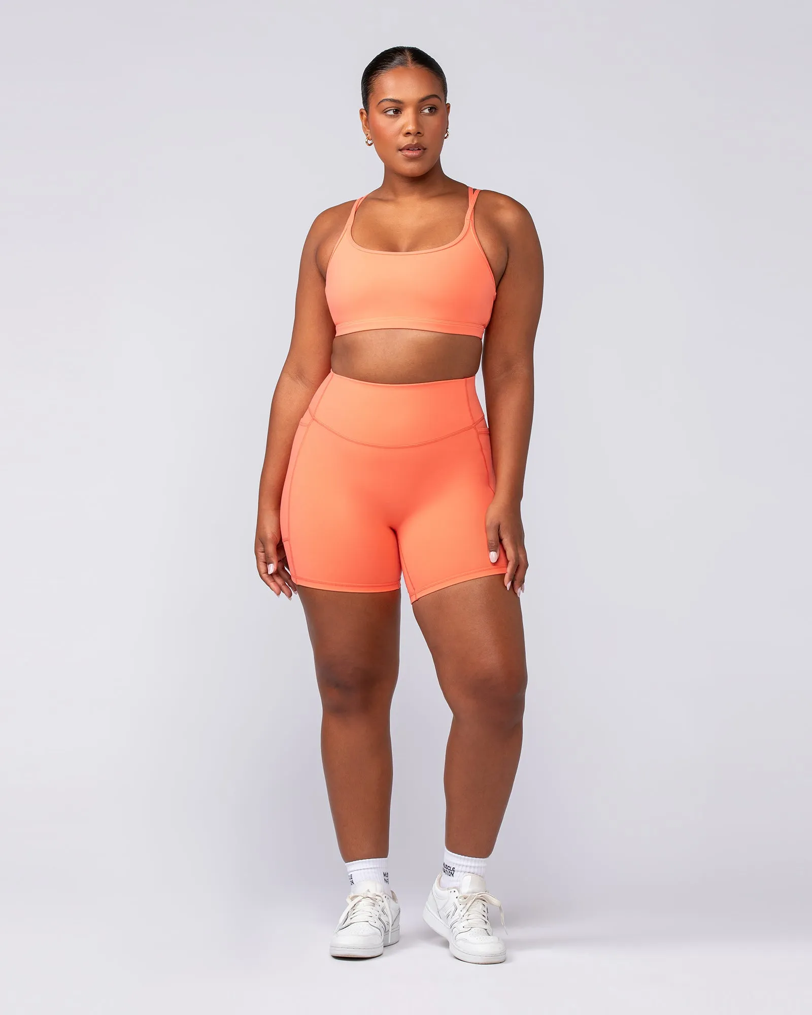 Muscle Nation | Pace It Bra - Hot Coral