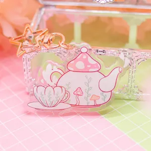 Mushroom Teapot - acrylic charm / keychain