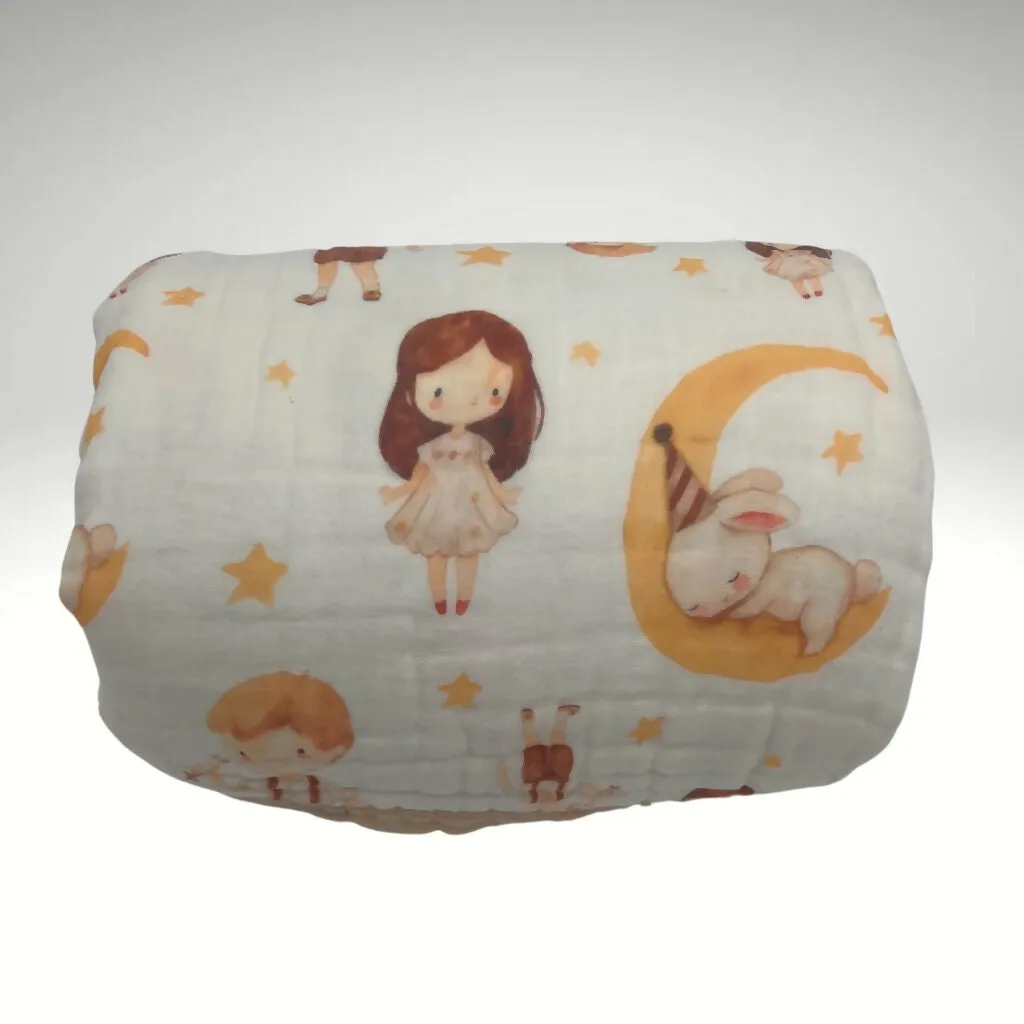 Natchiketa 10 Layer Organic Cotton Muslin Baby Blanket and Toddler Quilt