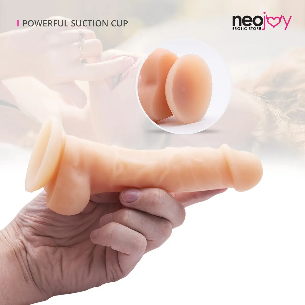 Neojoy 5.5" Curvy Lover with Suction cup - Silicone - 5 to 6" - Flesh