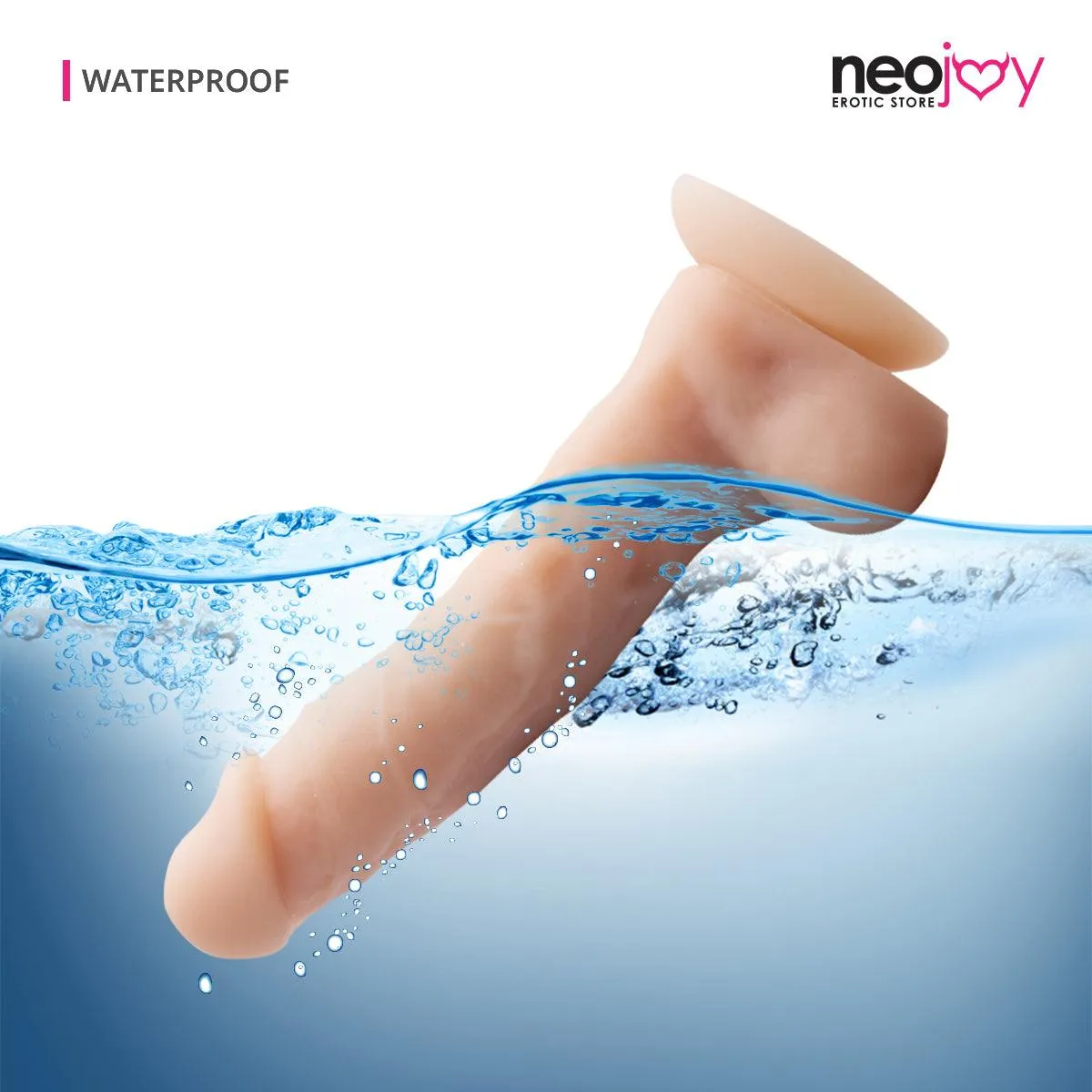 Neojoy 7.68" Curvy Lover with Suction cup - Silicone- 7 to 8" - Flesh