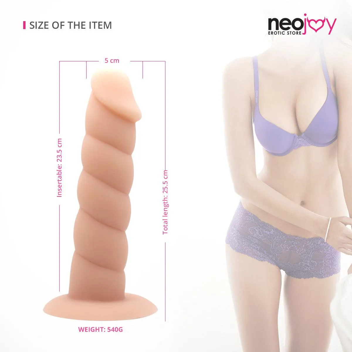 Neojoy 9.25" Twisted Anal Dildo