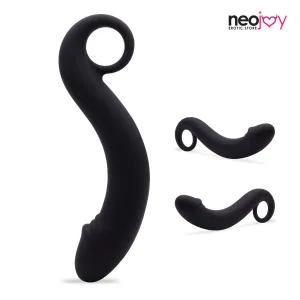 Neojoy Anal Curvy Dildo silicone - Black 6.8 inch -17.5cm