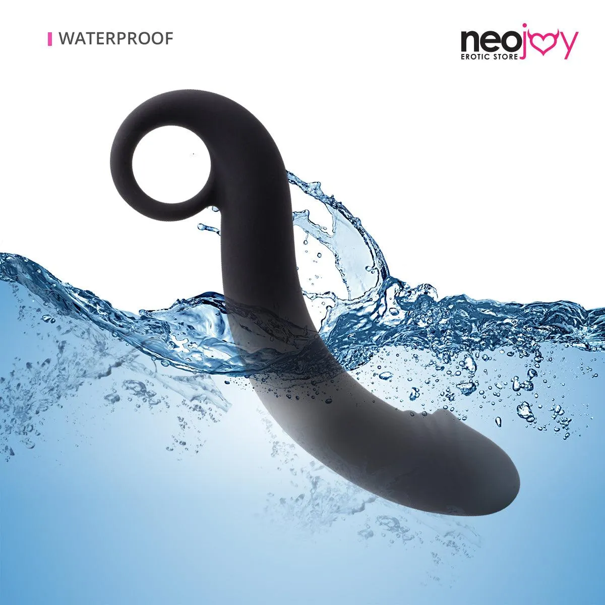 Neojoy Anal Curvy Dildo silicone - Black 6.8 inch -17.5cm